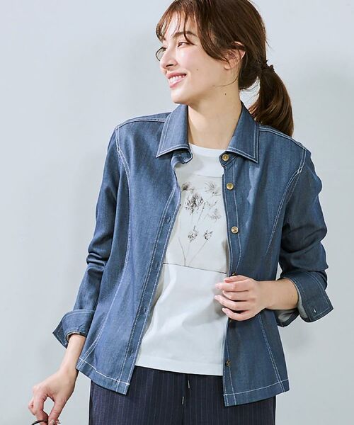 CORDIER / コルディア Gジャン・デニムジャケット | 大人の上品カジュアル ソフトデニムシャツジャケット | 詳細15