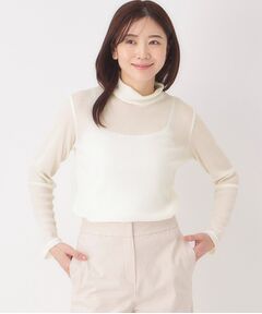 CORDIER / コルディア カットソー | 【M～4Lサイズ】チュールハイネックプルオーバー