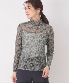 CORDIER / コルディア カットソー | 【M～4Lサイズ】チュールハイネックプルオーバー