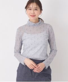 CORDIER / コルディア カットソー | 【M～4Lサイズ】チュールハイネックプルオーバー