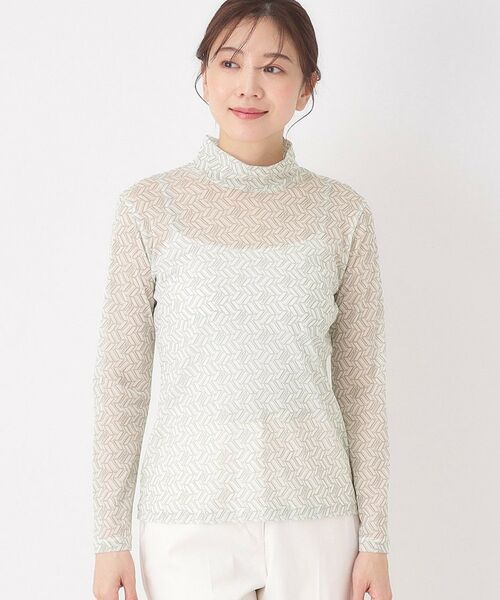 CORDIER / コルディア カットソー | 【M～4Lサイズ】チュールハイネックプルオーバー | 詳細1