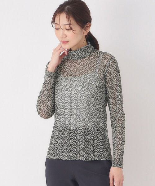 CORDIER / コルディア カットソー | 【M～4Lサイズ】チュールハイネックプルオーバー | 詳細15