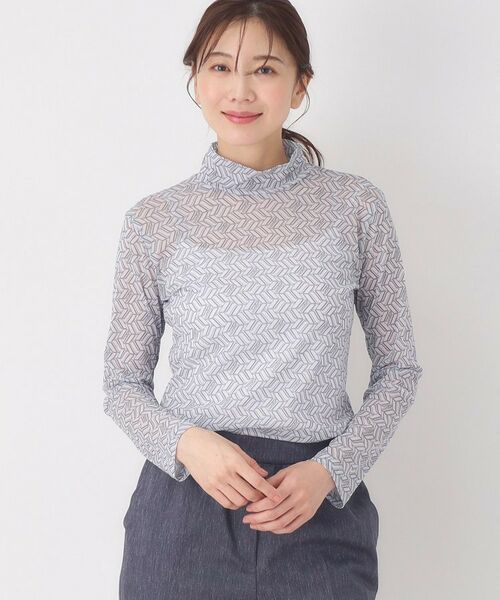 CORDIER / コルディア カットソー | 【M～4Lサイズ】チュールハイネックプルオーバー（ラベンダー(180)）