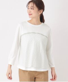 CORDIER / コルディア カットソー | 【M～4Lサイズ】シアーチェックプルオーバージャージ