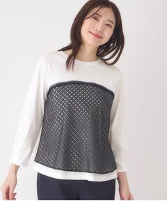 CORDIER / コルディア カットソー | 【M～4Lサイズ】シアーチェックプルオーバージャージ