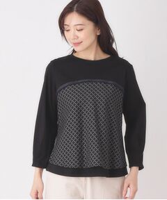 CORDIER / コルディア カットソー | 【M～4Lサイズ】シアーチェックプルオーバージャージ