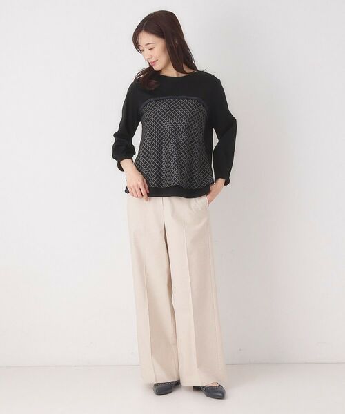 CORDIER / コルディア カットソー | 【M～4Lサイズ】シアーチェックプルオーバージャージ | 詳細12