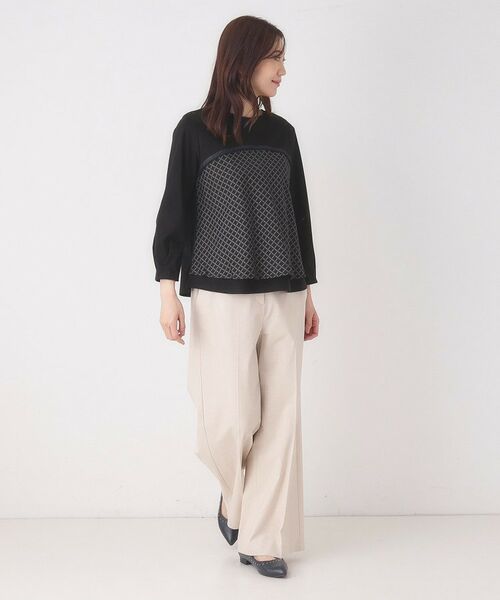 CORDIER / コルディア カットソー | 【M～4Lサイズ】シアーチェックプルオーバージャージ | 詳細13