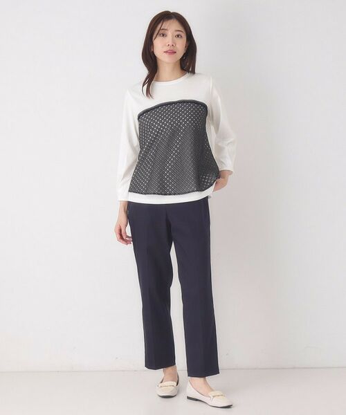 CORDIER / コルディア カットソー | 【M～4Lサイズ】シアーチェックプルオーバージャージ | 詳細16