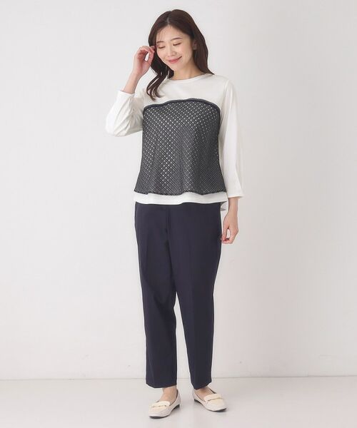 CORDIER / コルディア カットソー | 【M～4Lサイズ】シアーチェックプルオーバージャージ | 詳細17