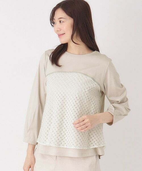 CORDIER / コルディア カットソー | 【M～4Lサイズ】シアーチェックプルオーバージャージ | 詳細19