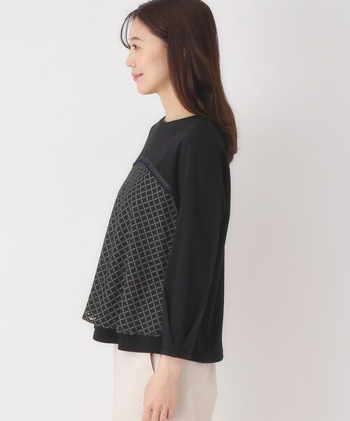 CORDIER / コルディア カットソー | 【M～4Lサイズ】シアーチェックプルオーバージャージ | 詳細2