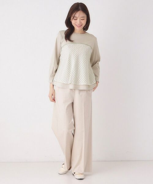 CORDIER / コルディア カットソー | 【M～4Lサイズ】シアーチェックプルオーバージャージ | 詳細21