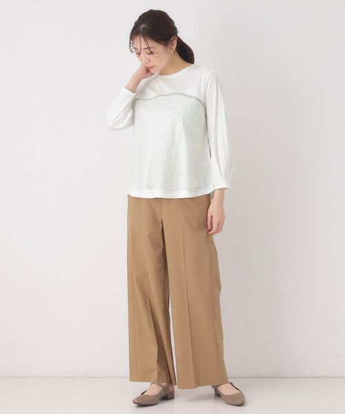 CORDIER / コルディア カットソー | 【M～4Lサイズ】シアーチェックプルオーバージャージ | 詳細9