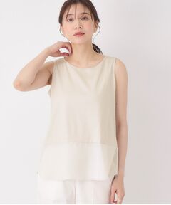 CORDIER / コルディア キャミソール・チューブトップ | 【M～4Lサイズ】レイヤードスタイルはお任せ／布帛切り替えタンクトップ