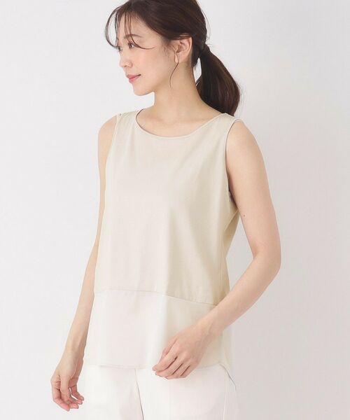 CORDIER / コルディア キャミソール・チューブトップ | 【M～4Lサイズ】レイヤードスタイルはお任せ／布帛切り替えタンクトップ | 詳細11
