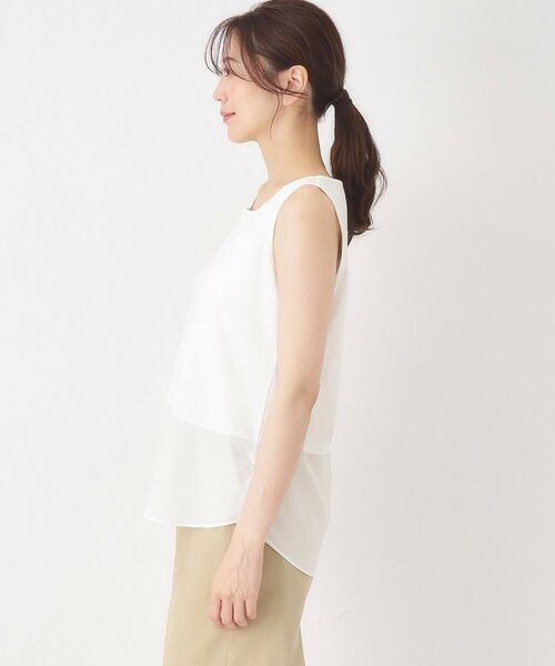 CORDIER / コルディア キャミソール・チューブトップ | 【M～4Lサイズ】レイヤードスタイルはお任せ／布帛切り替えタンクトップ | 詳細2