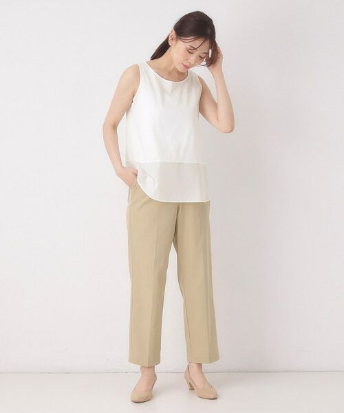 CORDIER / コルディア キャミソール・チューブトップ | 【M～4Lサイズ】レイヤードスタイルはお任せ／布帛切り替えタンクトップ | 詳細9