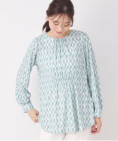 CORDIER / コルディア チュニック | 【M～4Lサイズ】幾何プリントジャージチュニック