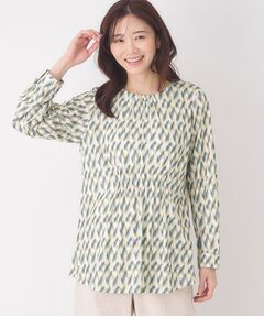 CORDIER / コルディア チュニック | 【M～4Lサイズ】幾何プリントジャージチュニック