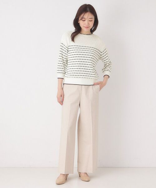 CORDIER / コルディア ニット・セーター | 【M～3Lサイズ】ダイヤ柄ボーダープルオーバーニット | 詳細16