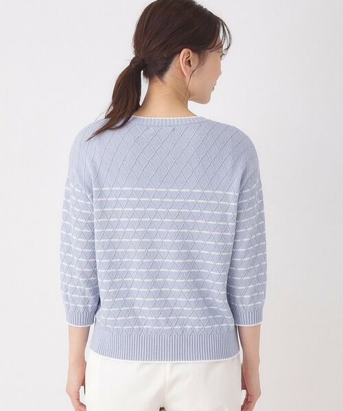 CORDIER / コルディア ニット・セーター | 【M～3Lサイズ】ダイヤ柄ボーダープルオーバーニット | 詳細3