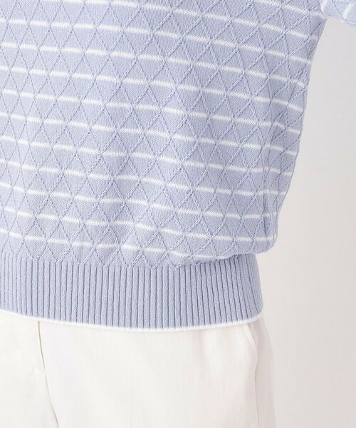 CORDIER / コルディア ニット・セーター | 【M～3Lサイズ】ダイヤ柄ボーダープルオーバーニット | 詳細6