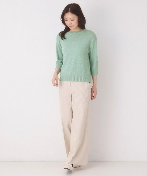 CORDIER / コルディア ニット・セーター | 【M～3Lサイズ】ダイヤ柄ボーダープルオーバーニット | 詳細8