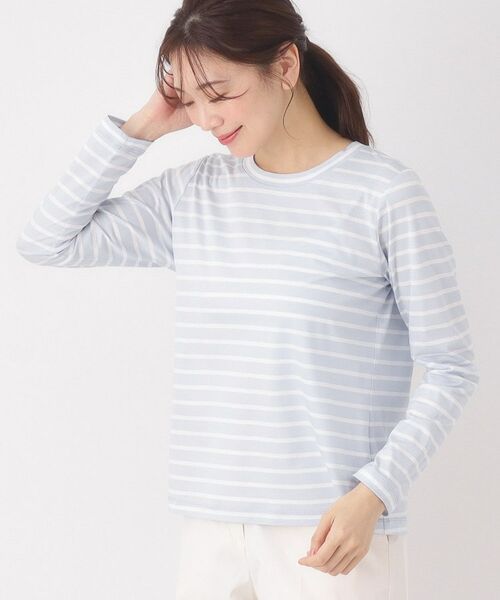 CORDIER / コルディア カットソー | 【M～4Lサイズ】滑らか素材ベーシックボーダープルオーバー | 詳細11