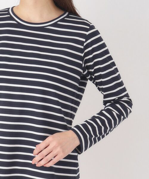 CORDIER / コルディア カットソー | 【M～4Lサイズ】滑らか素材ベーシックボーダープルオーバー | 詳細5