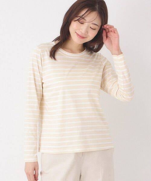 CORDIER / コルディア カットソー | 【M～4Lサイズ】滑らか素材ベーシックボーダープルオーバー | 詳細7