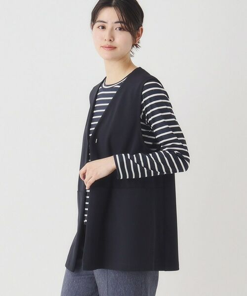 CORDIER / コルディア ベスト | 大人の上品レイヤードスタイル ジャージジレ | 詳細14