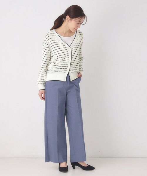 CORDIER / コルディア カーディガン・ボレロ | 【M～3Lサイズ】ダイヤ柄ボーダーVネックカーディガン | 詳細16