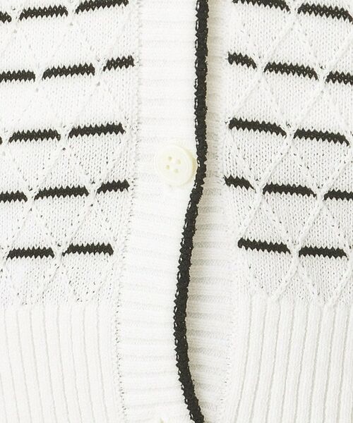 CORDIER / コルディア カーディガン・ボレロ | 【M～3Lサイズ】ダイヤ柄ボーダーVネックカーディガン | 詳細18