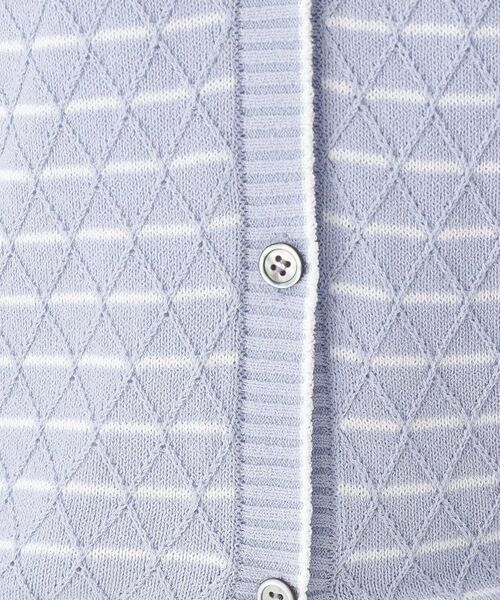 CORDIER / コルディア カーディガン・ボレロ | 【M～3Lサイズ】ダイヤ柄ボーダーVネックカーディガン | 詳細22
