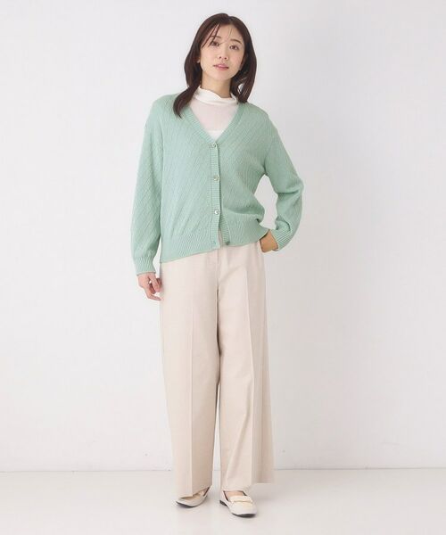 CORDIER / コルディア カーディガン・ボレロ | 【M～3Lサイズ】ダイヤ柄ボーダーVネックカーディガン | 詳細8