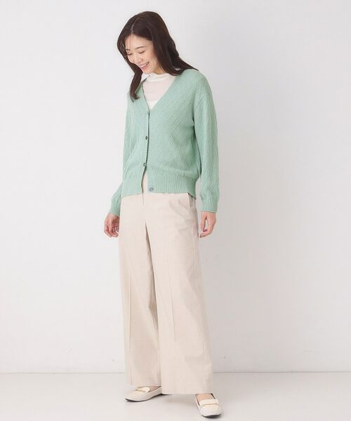 CORDIER / コルディア カーディガン・ボレロ | 【M～3Lサイズ】ダイヤ柄ボーダーVネックカーディガン | 詳細9