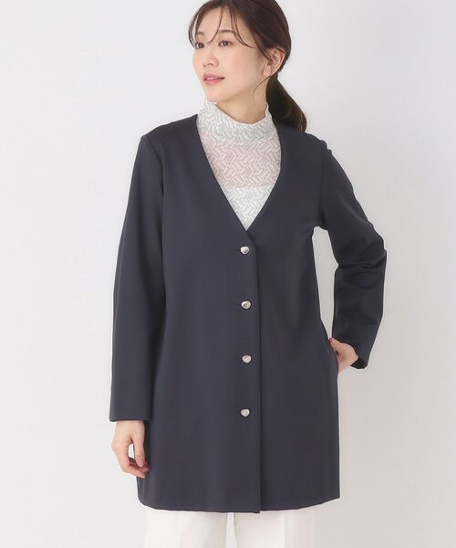 CORDIER / コルディア カーディガン・ボレロ | 【M～3Lサイズ】Vネックジャージコーディガン（ネイビー(094)）