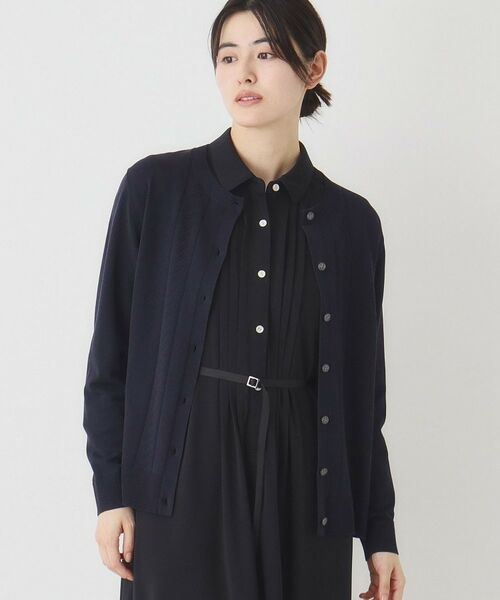 CORDIER / コルディア カーディガン・ボレロ | 【アンサンブル】大人可愛い編み柄カーディガンニット（ネイビー(094)）