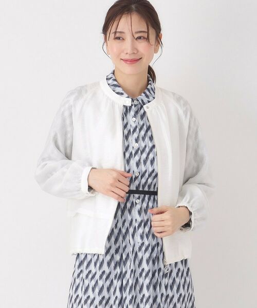 CORDIER / コルディア レザーブルゾン・ジャケット | 【M～3Lサイズ】シアージャカードブルゾン（ホワイト(002)）