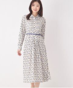 CORDIER / コルディア ロング・マキシ丈ワンピース | 【M～3Lサイズ】幾何プリントジャージワンピース