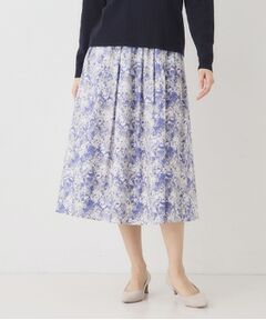 CORDIER / コルディア スカート | 【洗える】フラワーモチーフプリントギャザーフレアスカート