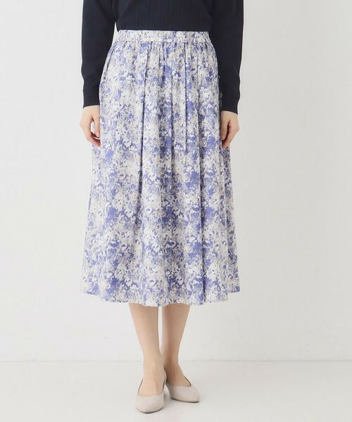 CORDIER / コルディア スカート | 【洗える】フラワーモチーフプリントギャザーフレアスカート | 詳細1