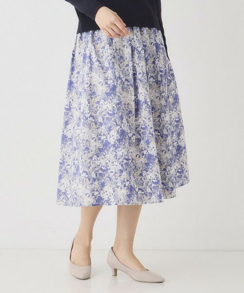 CORDIER / コルディア スカート | 【洗える】フラワーモチーフプリントギャザーフレアスカート | 詳細11