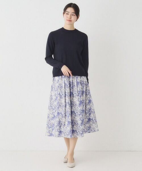 CORDIER / コルディア スカート | 【洗える】フラワーモチーフプリントギャザーフレアスカート | 詳細12
