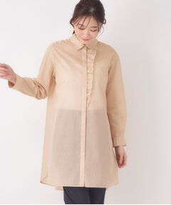 CORDIER / コルディア シャツ・ブラウス | 【M～3Lサイズ】エアリーストライプチュニックブラウス