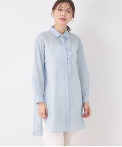 CORDIER / コルディア シャツ・ブラウス | 【M～3Lサイズ】エアリーストライプチュニックブラウス