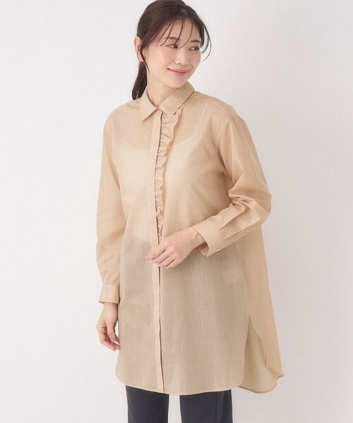 CORDIER / コルディア シャツ・ブラウス | 【M~3Lサイズ】エアリーストライプチュニックブラウス | 詳細11