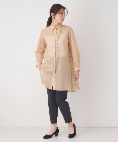 CORDIER / コルディア シャツ・ブラウス | 【M~3Lサイズ】エアリーストライプチュニックブラウス | 詳細12