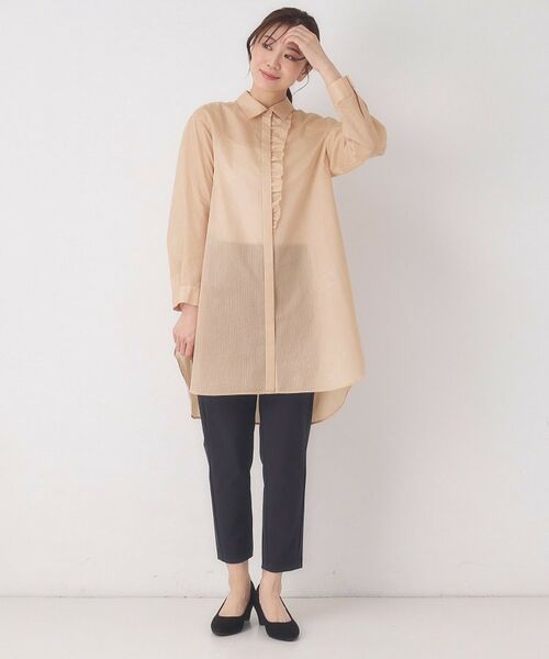 CORDIER / コルディア シャツ・ブラウス | 【M~3Lサイズ】エアリーストライプチュニックブラウス | 詳細13